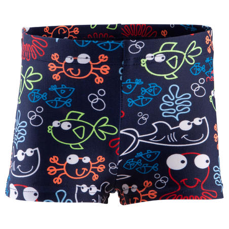 BOXER DE BAIN BEBE / ENFANT BLEU IMPRIME FISH