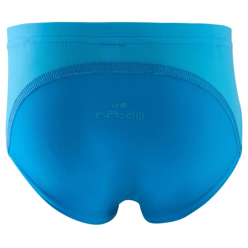 Slip de bain bébé / enfant bleu avec empiècements