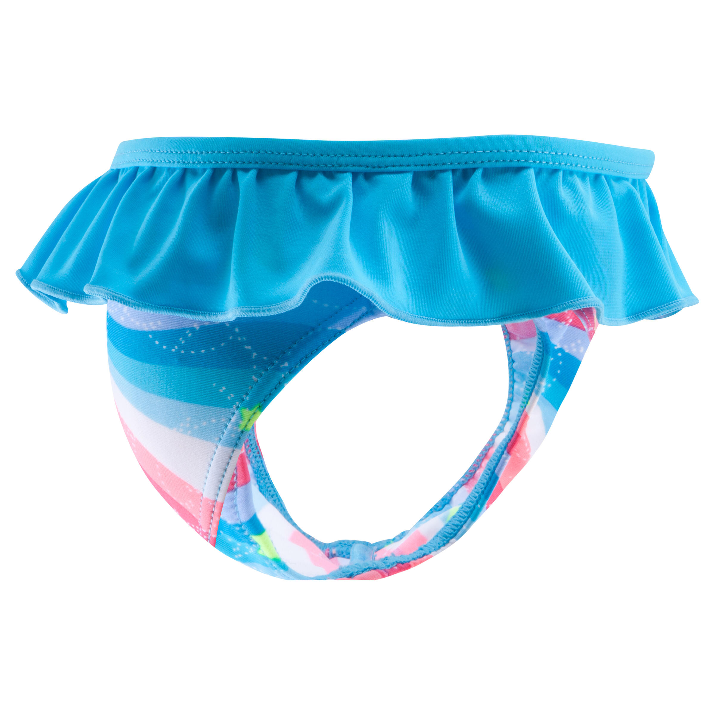 Little girls' mono swimsuit with frill - ALL BOW blue 4/5