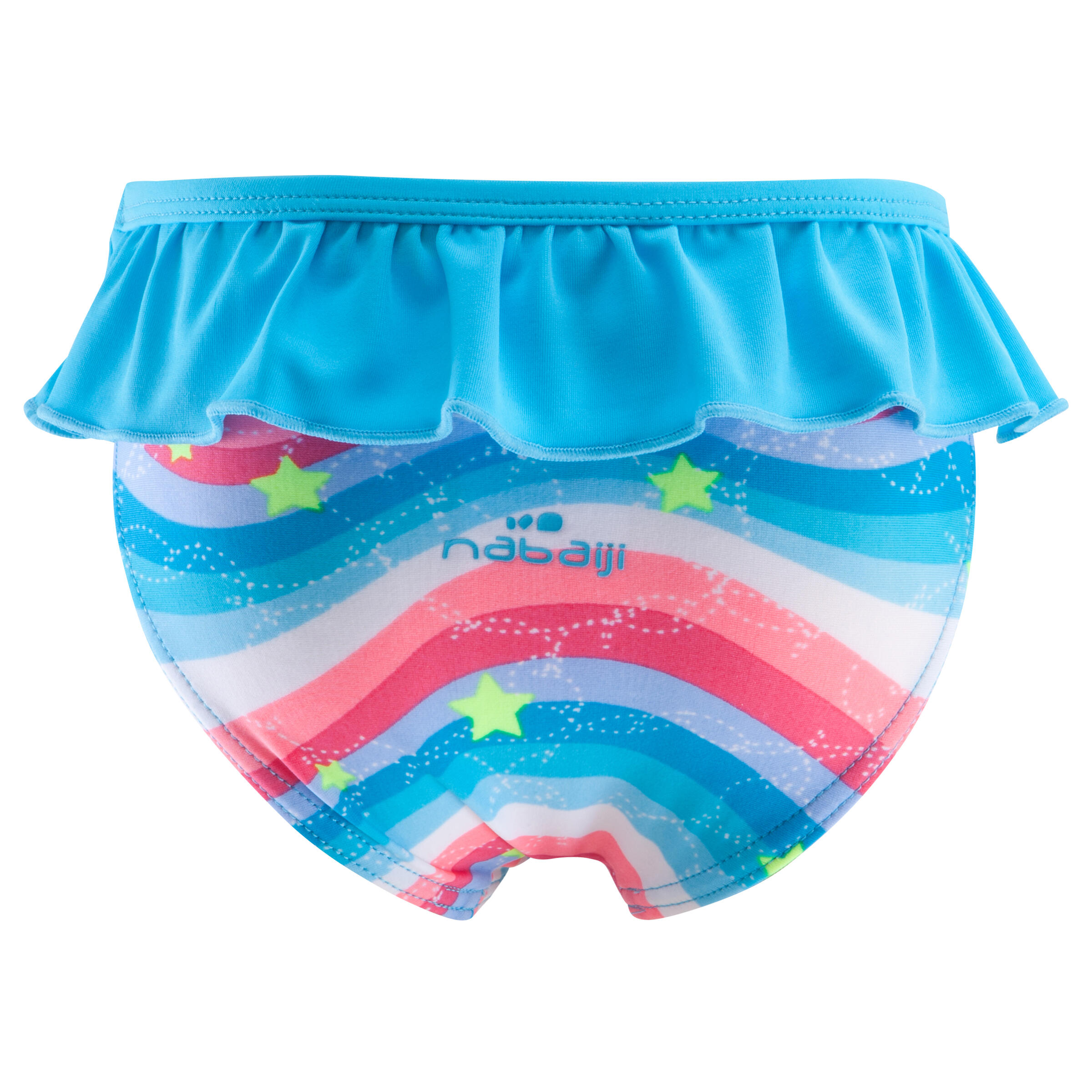 Little girls' mono swimsuit with frill - ALL BOW blue 3/5