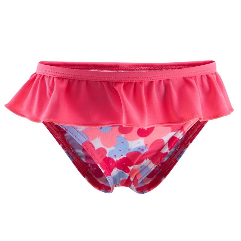 Maillot de bain une pièce culotte bébé fille rose imprimé "papillons"