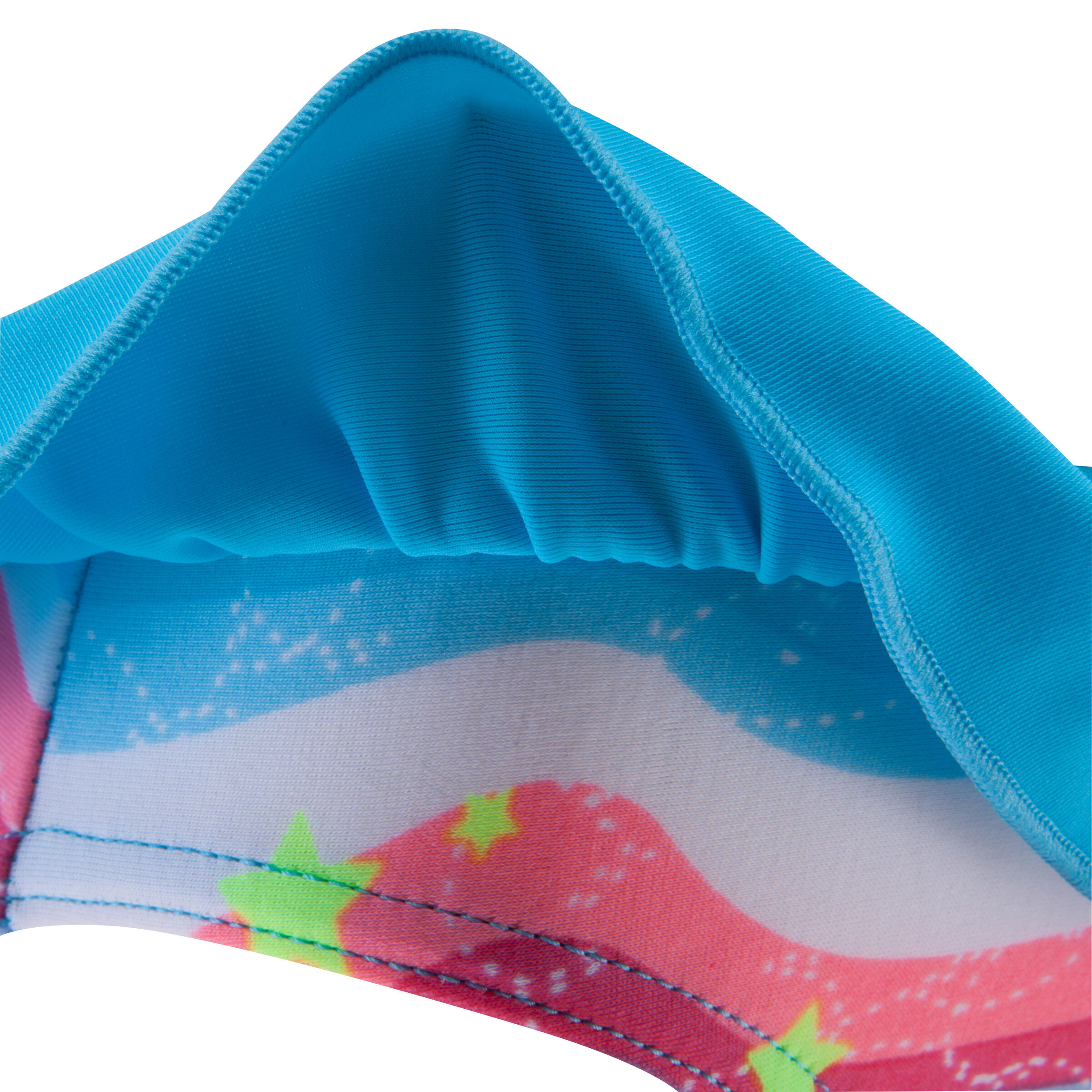 Little girls' mono swimsuit with frill - ALL BOW blue 5/5