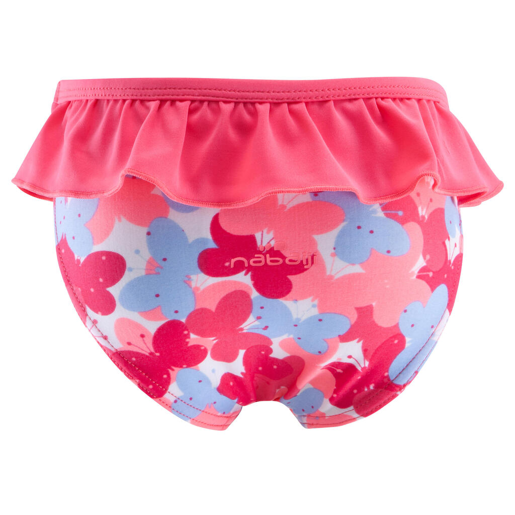 Maillot de bain une pièce culotte bébé fille rose imprimé 