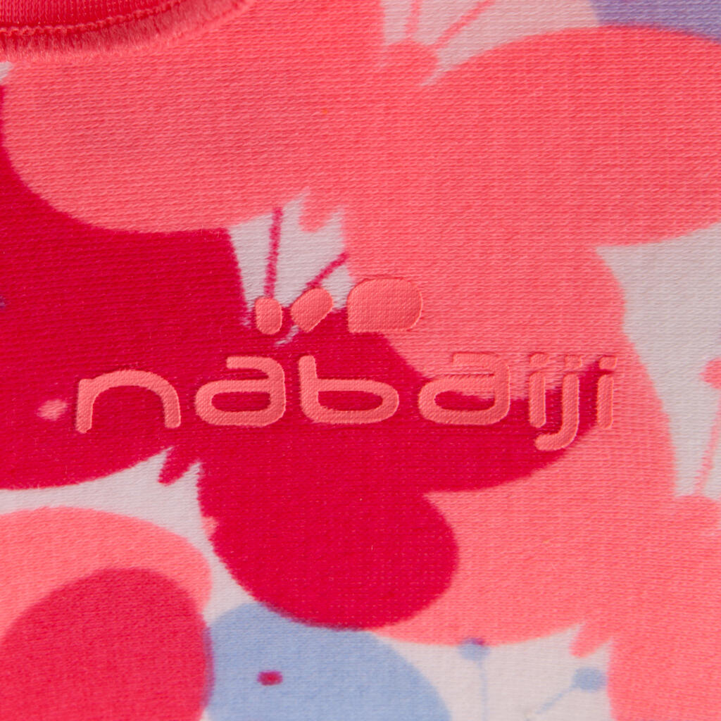 Jednodielne plavky pre najmenšie dievčatá nohavičky s potlačou motýlikov ružové