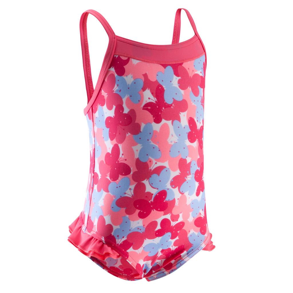 Madina baby girls' one-piece swimsuit with printed butterflies