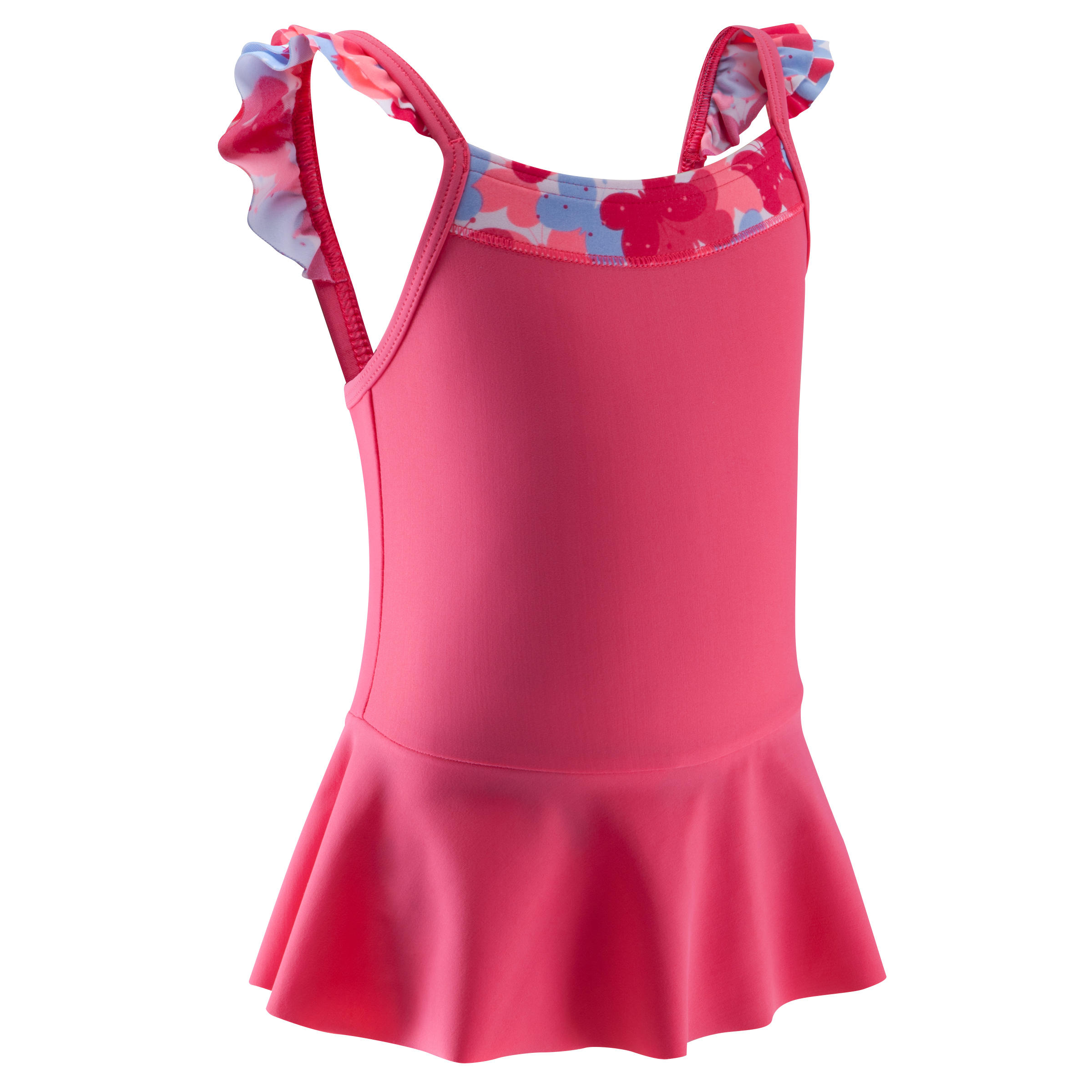 

Baby girls' one-piece swimsuit with skirt butterfly print