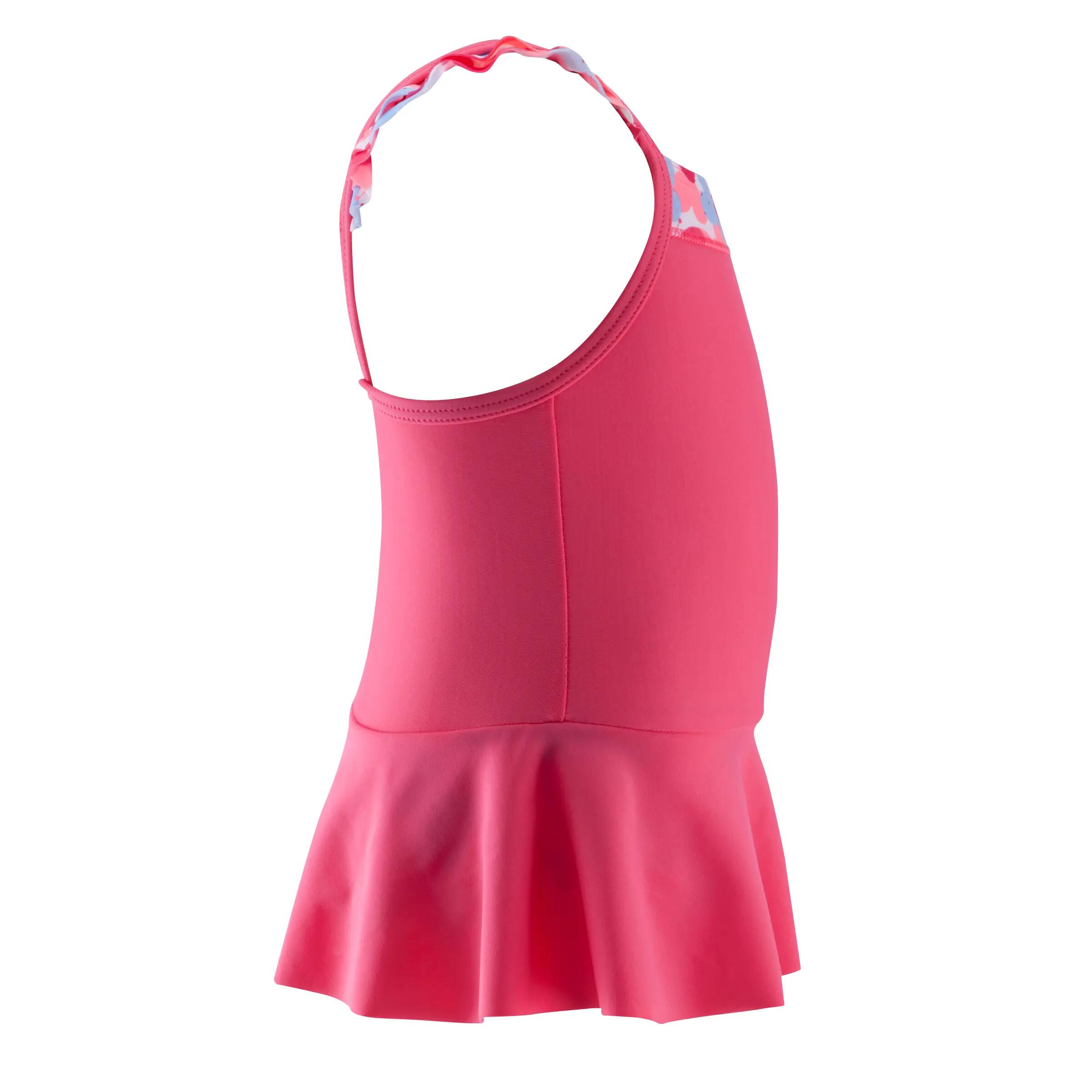 Baby girls' one-piece swimsuit with skirt butterfly print 3/5