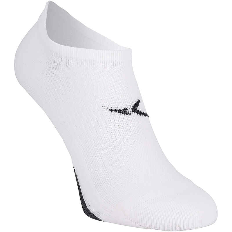 2 ζεύγη αόρατες κάλτσες για προπόνηση Fitness Cardio - Λευκό
