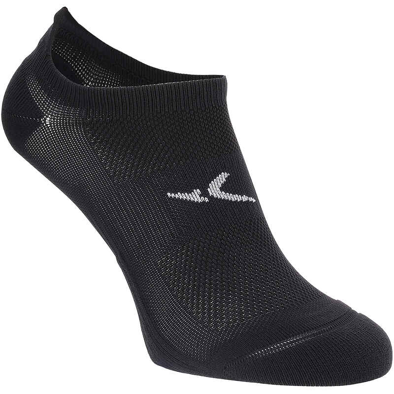 2 ζεύγη αόρατες κάλτσες για προπόνηση Fitness Cardio - Μαύρες