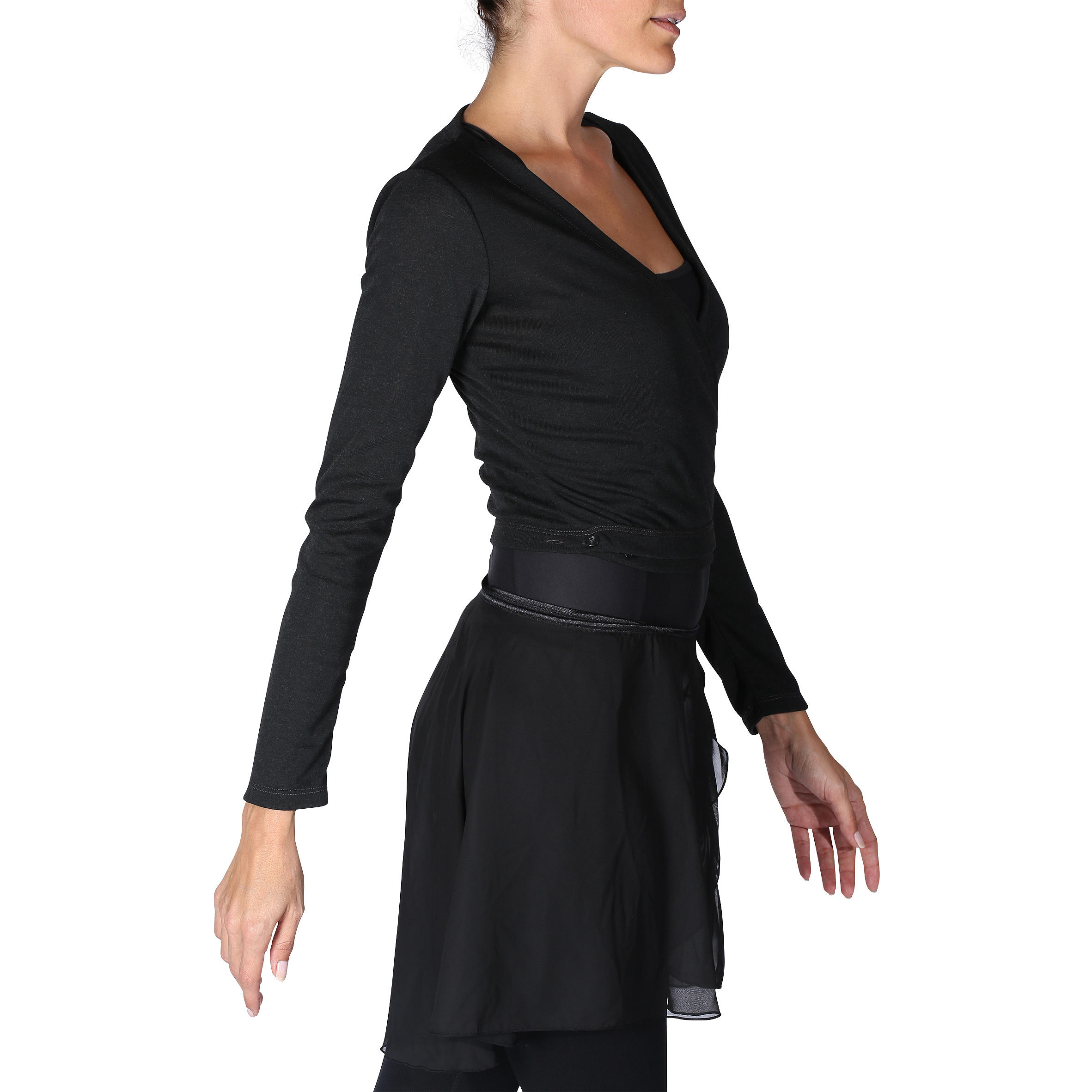 Tanz-Wickeljacke Ballett Damen schwarz 1/10