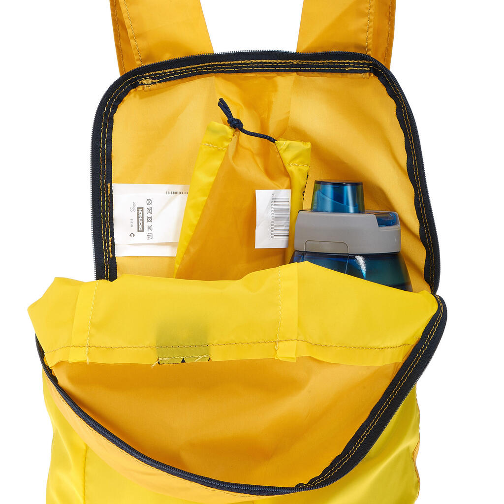 Rucksack Travel ultrakompakt 10 Liter gelb