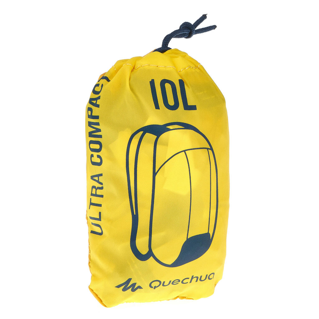 Rucksack Travel ultrakompakt 10 Liter gelb