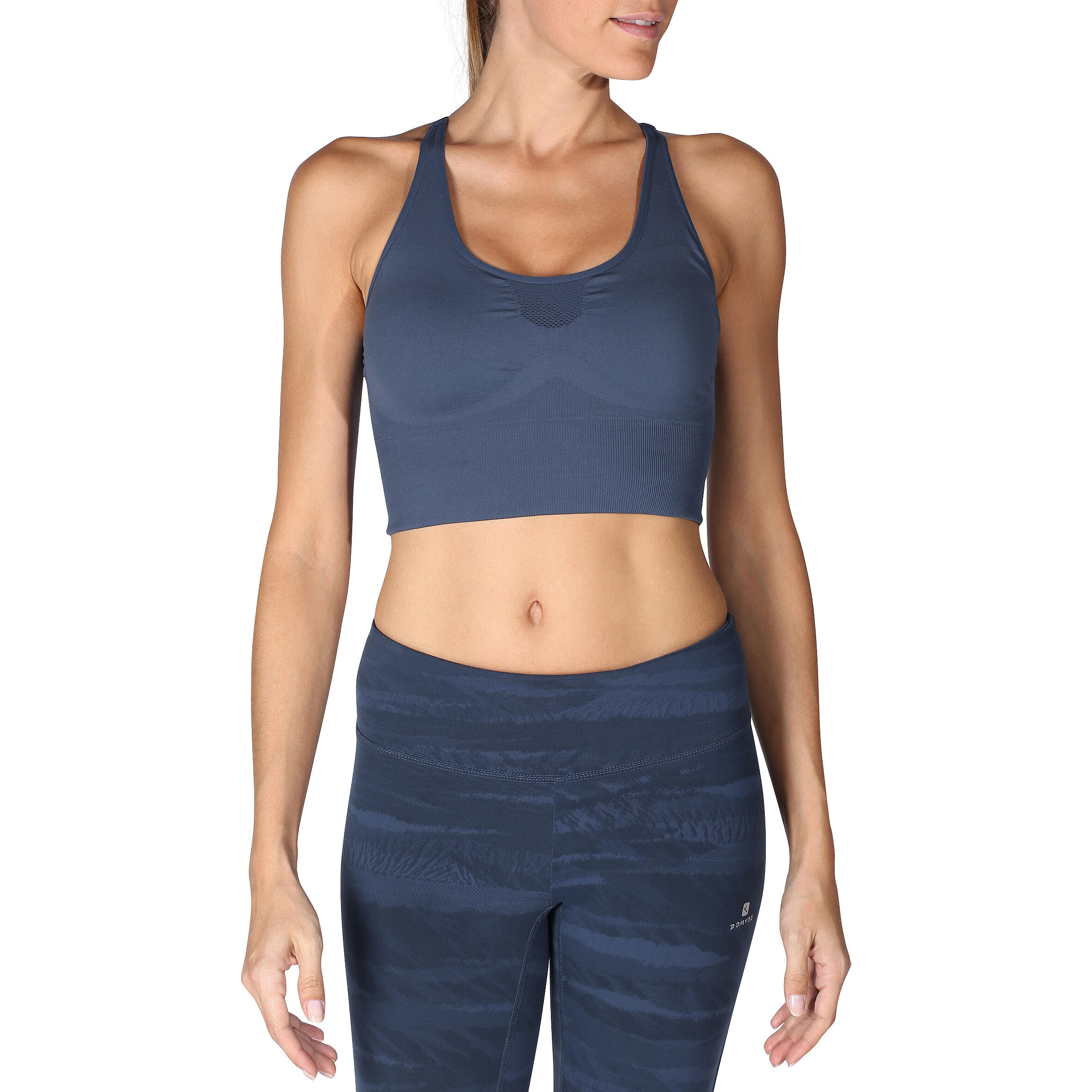 Yoga+ Women's Seamless Crop Top - Blue 2/13