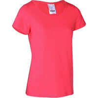 Sportee 100 Women's Short-Sleeved Gym & Pilates T-Shirt - Pink