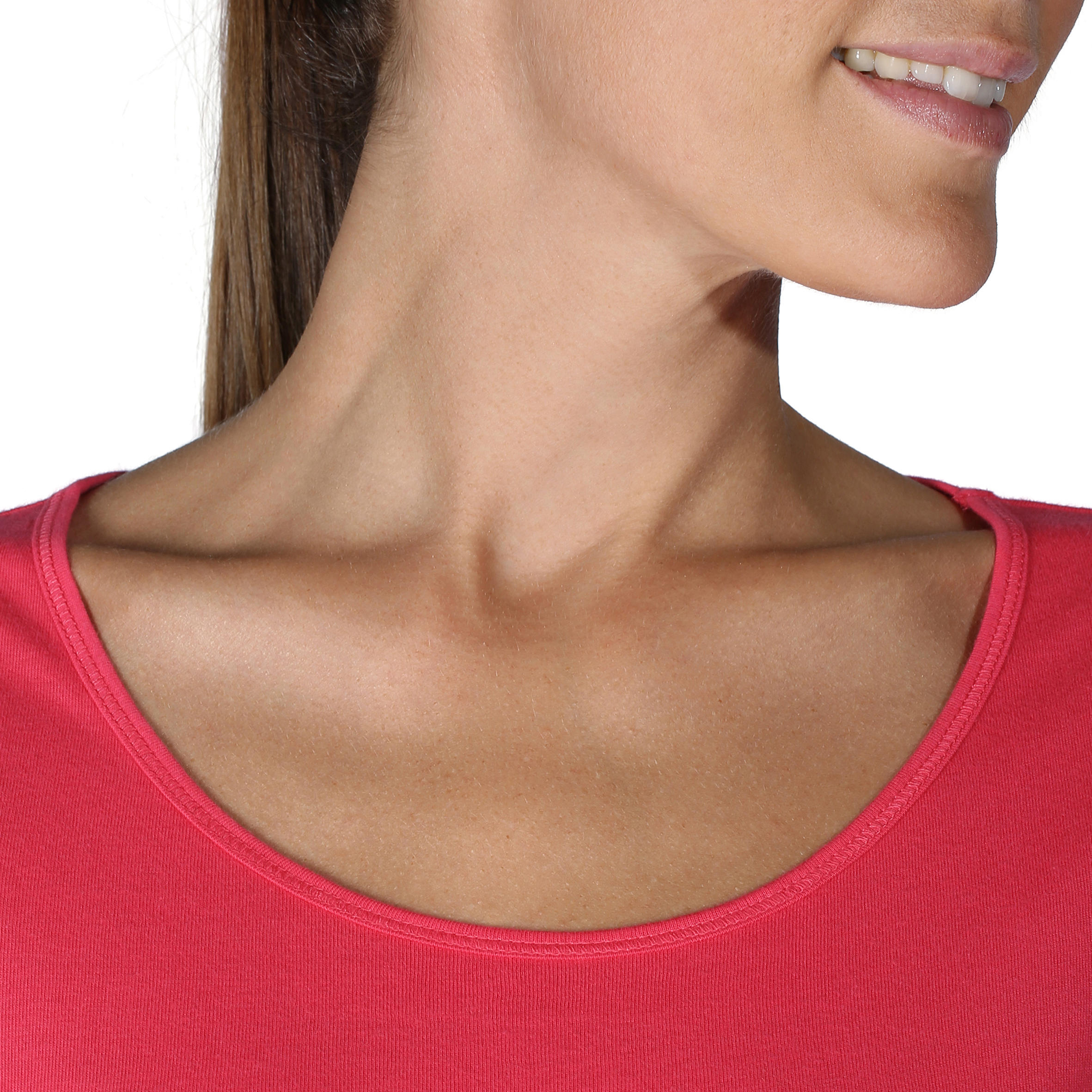 Sportee 100 Women's Short-Sleeved Gym & Pilates T-Shirt - Pink 6/10