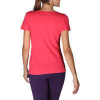 Sportee 100 Women's Short-Sleeved Gym & Pilates T-Shirt - Pink