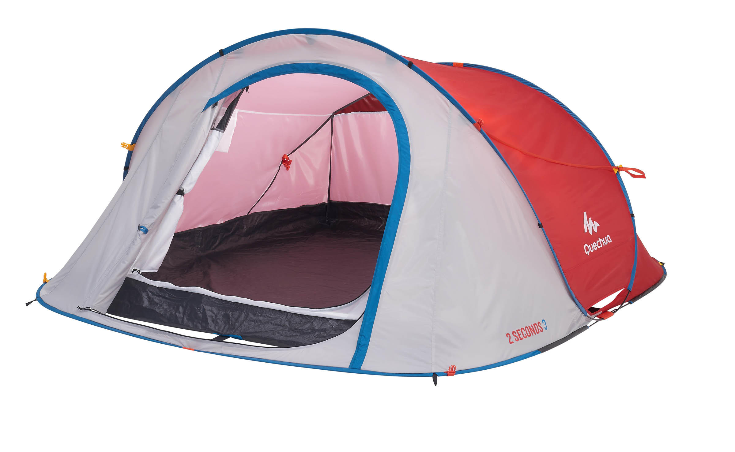 QUECHUA 2 Seconds 3 Person Camping Tent - Red