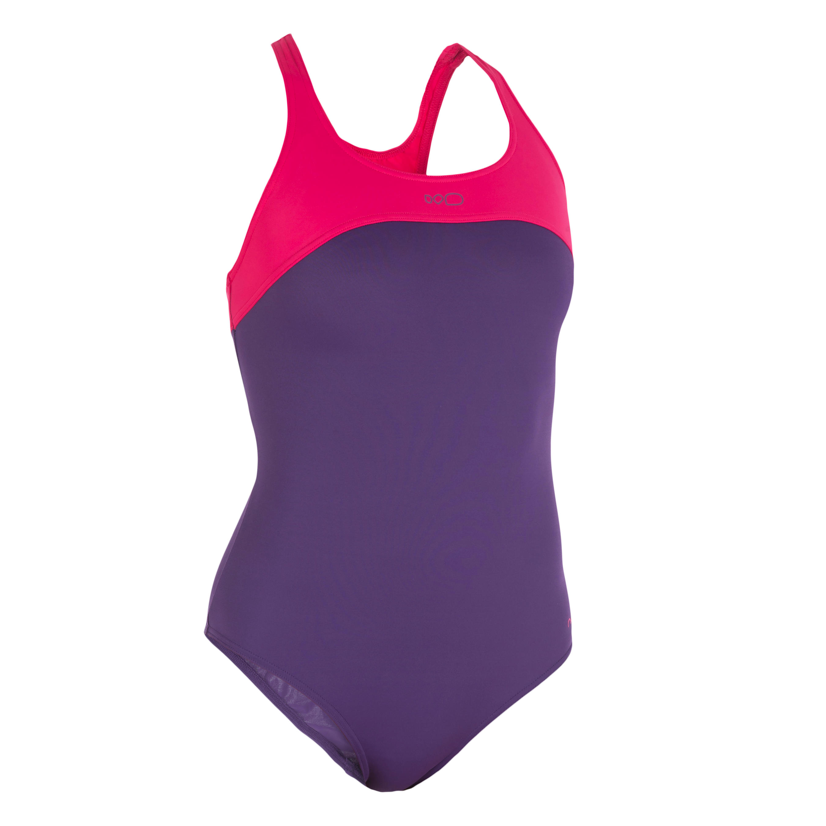 Leony cut women's one-piece swimsuit - purple pink 2/13