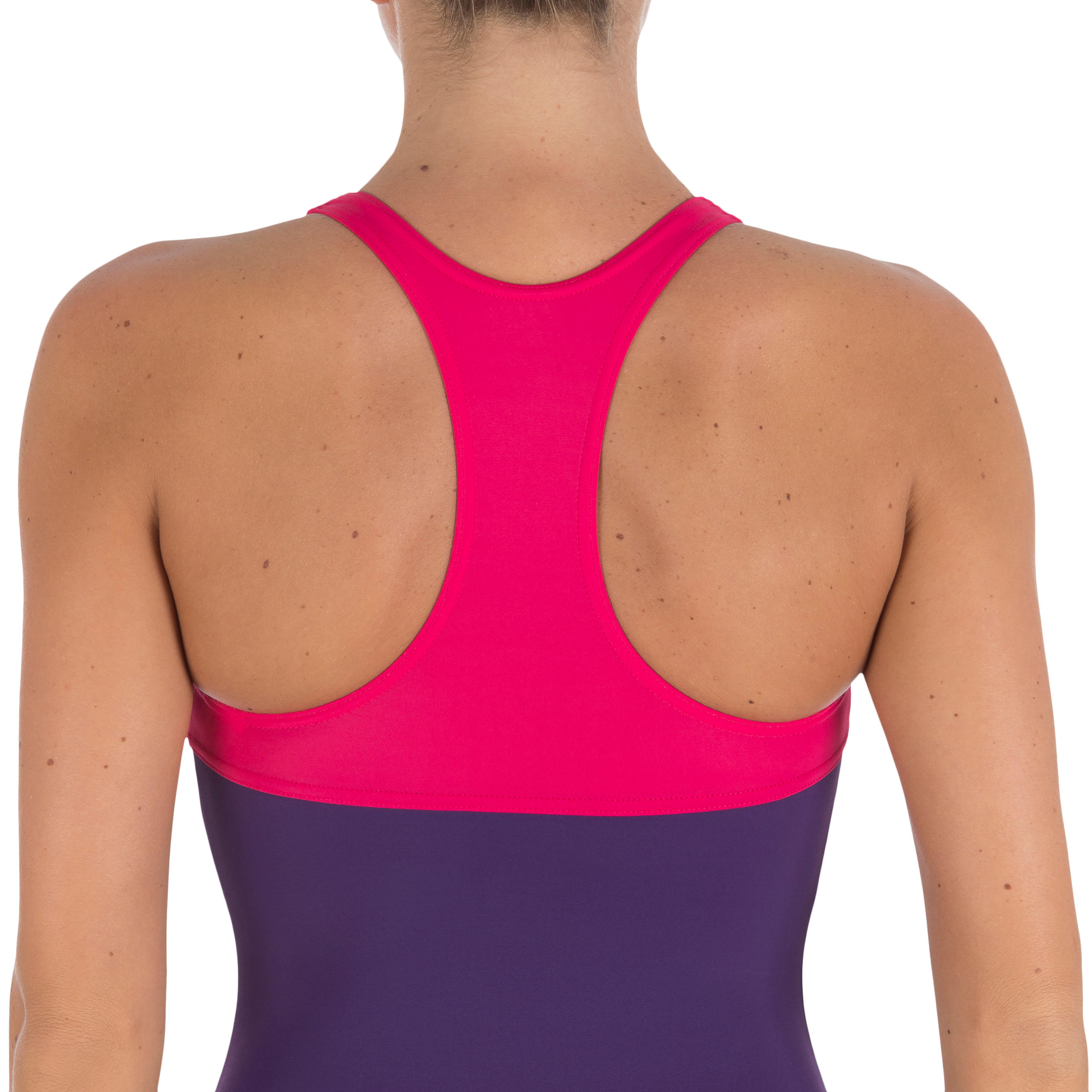 Leony cut women's one-piece swimsuit - purple pink 7/13