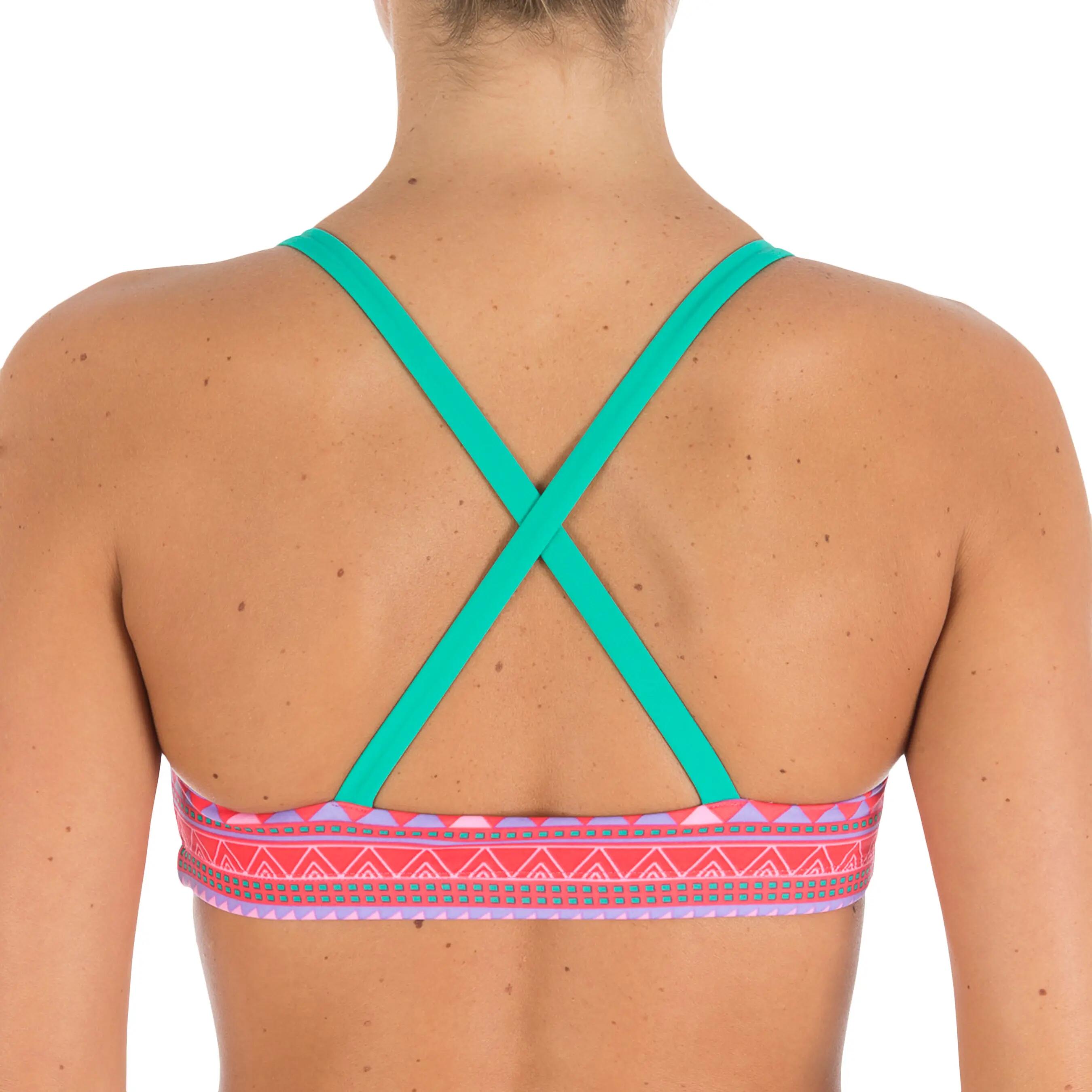 Riana women's swimming crop top - All Knit coral 5/14