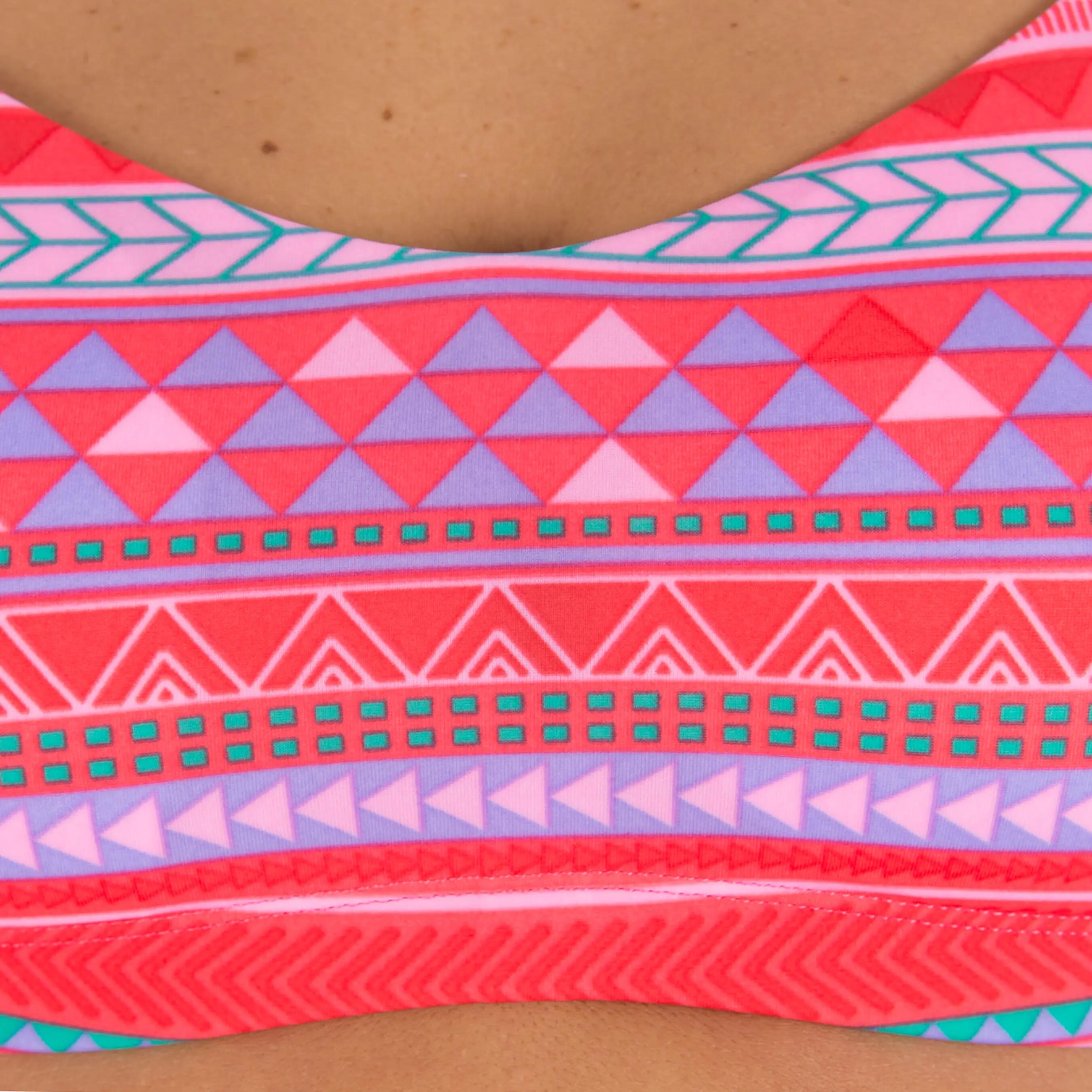 Riana women's swimming crop top - All Knit coral 6/14