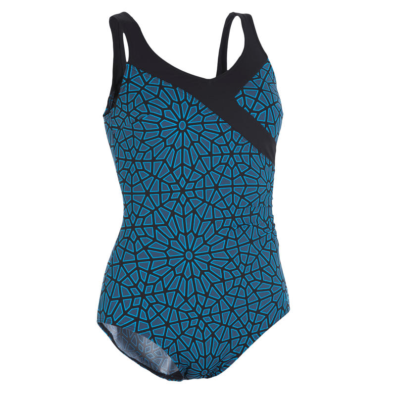 Maillot de bain une pièce femme gainant de gymnastique aquatique Karli Lace bleu Maillot de bain une pièce femme gainant de gymnastique aquatique Karli Lace bleu