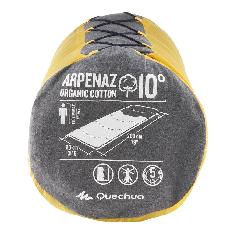 CAMPING SLEEPING BAG ARPENAZ 10° COTTON