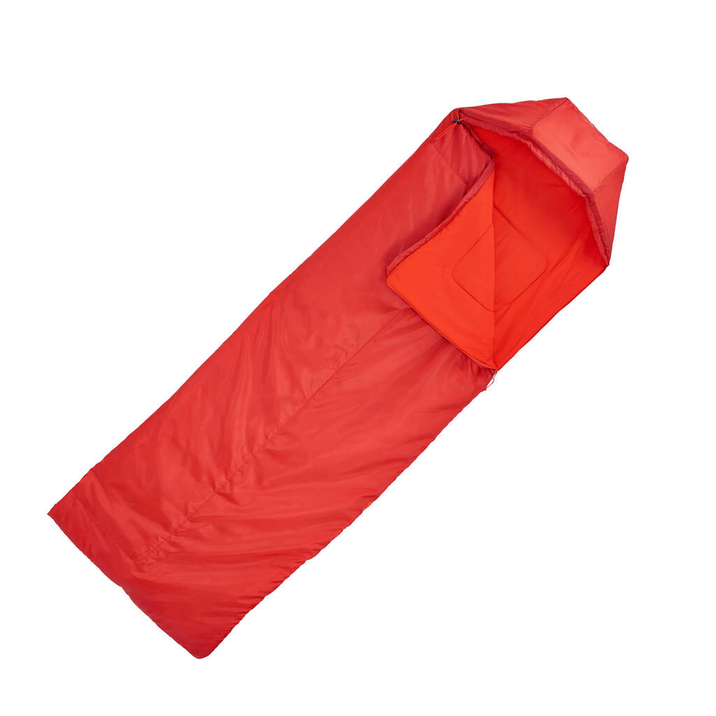 Schlafsack Camping Forclaz 10°C links rot