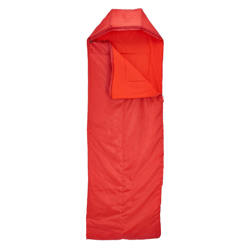 Schlafsack Camping Forclaz 10°C links rot