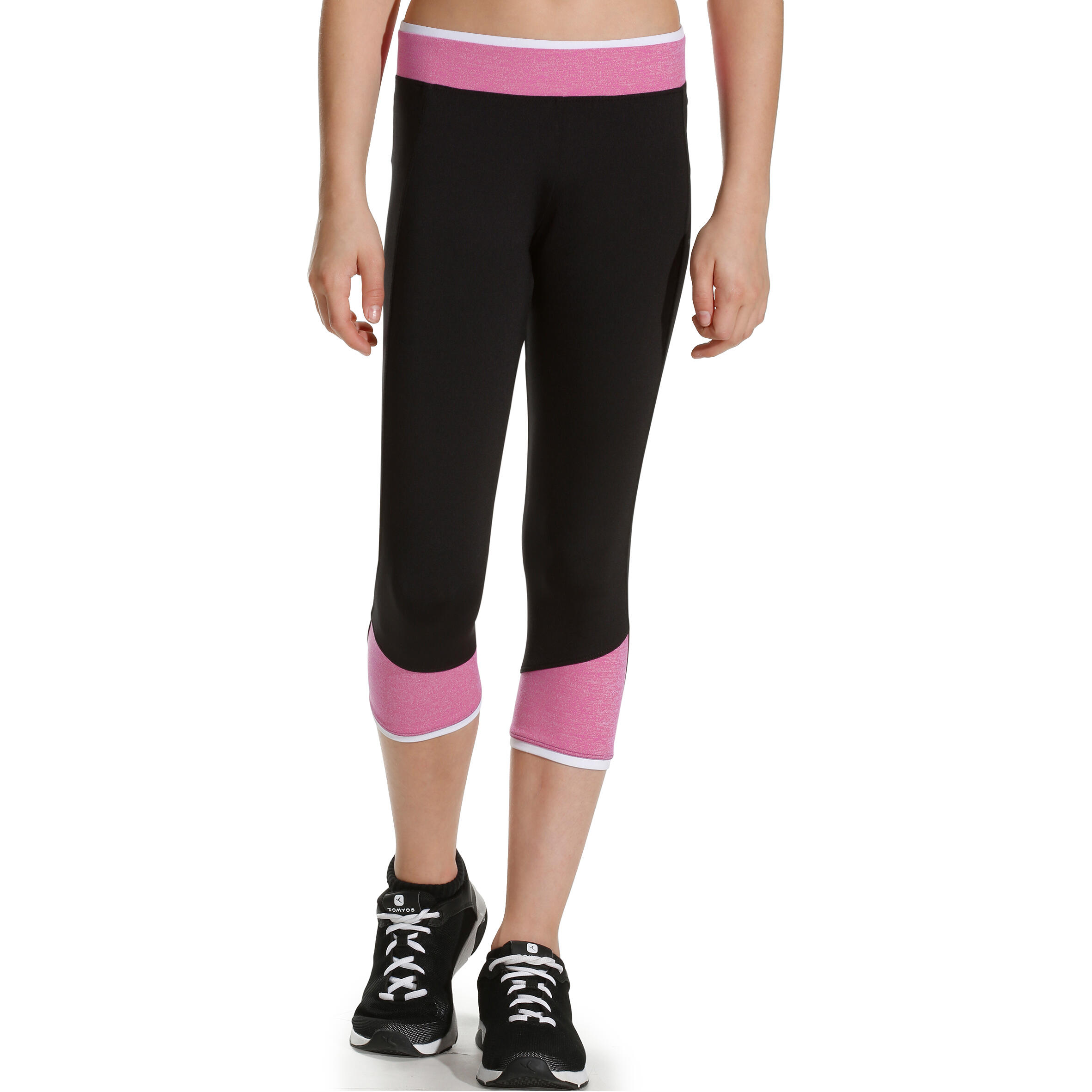 Energy Girls' Fitness Cropped Bottoms - Pink/Black 2/11