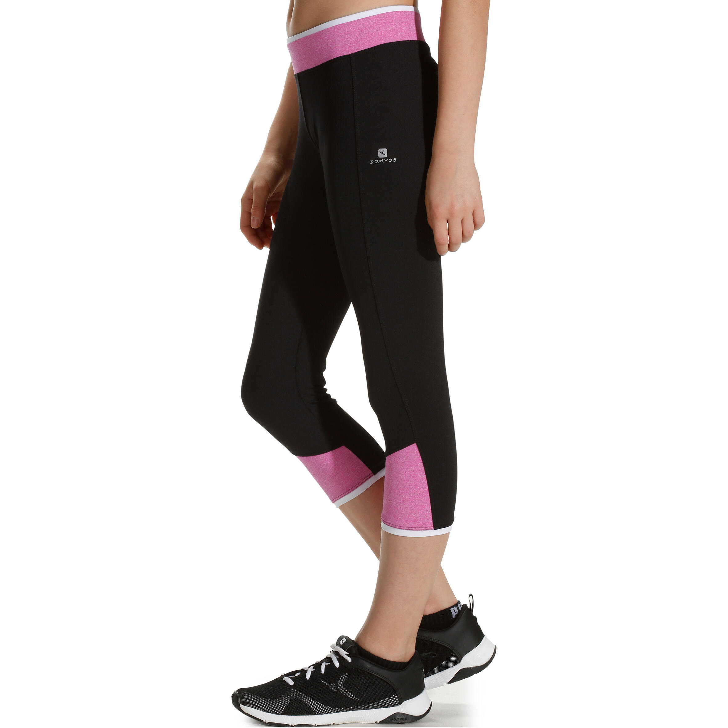 Energy Girls' Fitness Cropped Bottoms - Pink/Black 5/11
