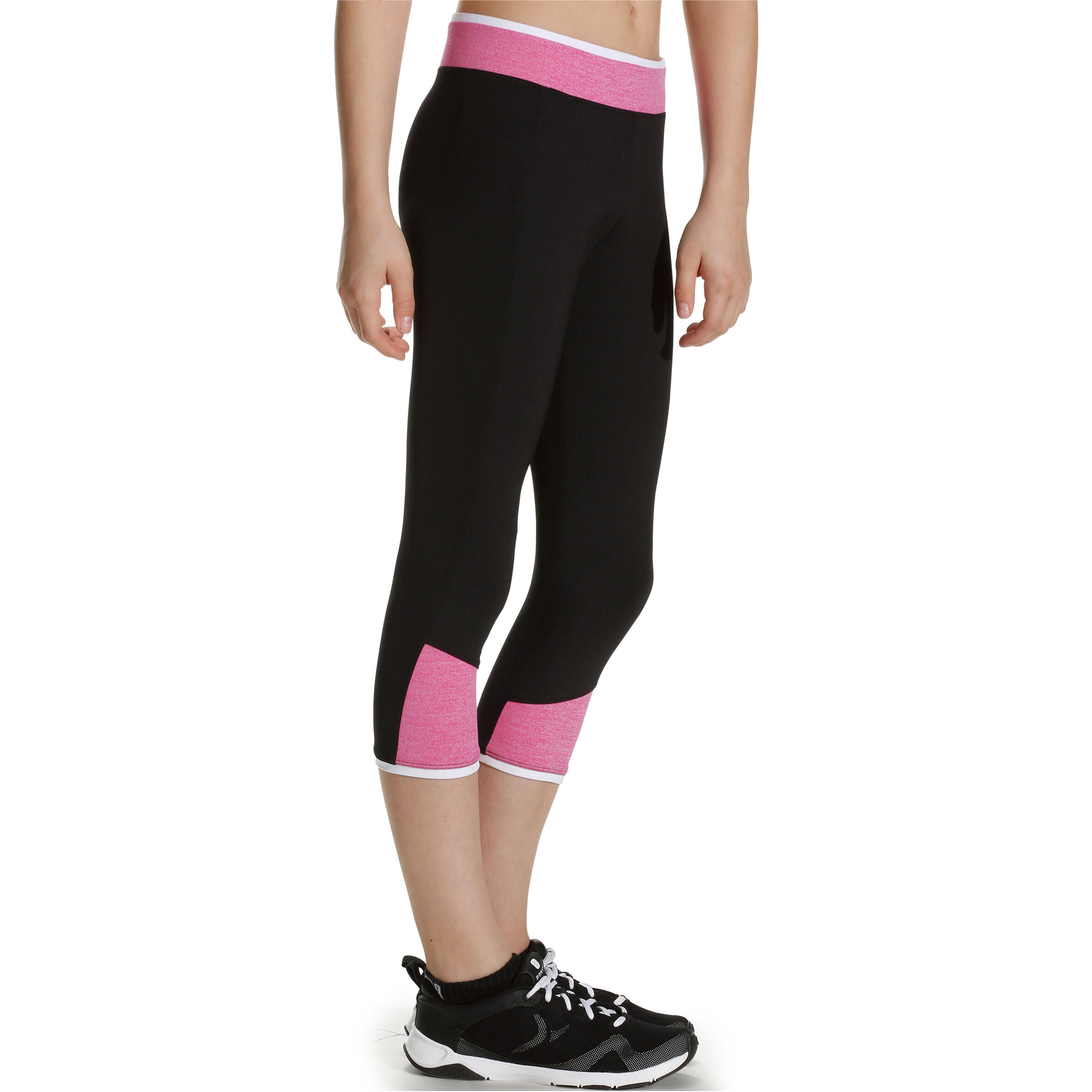 Energy Girls' Fitness Cropped Bottoms - Pink/Black 3/11