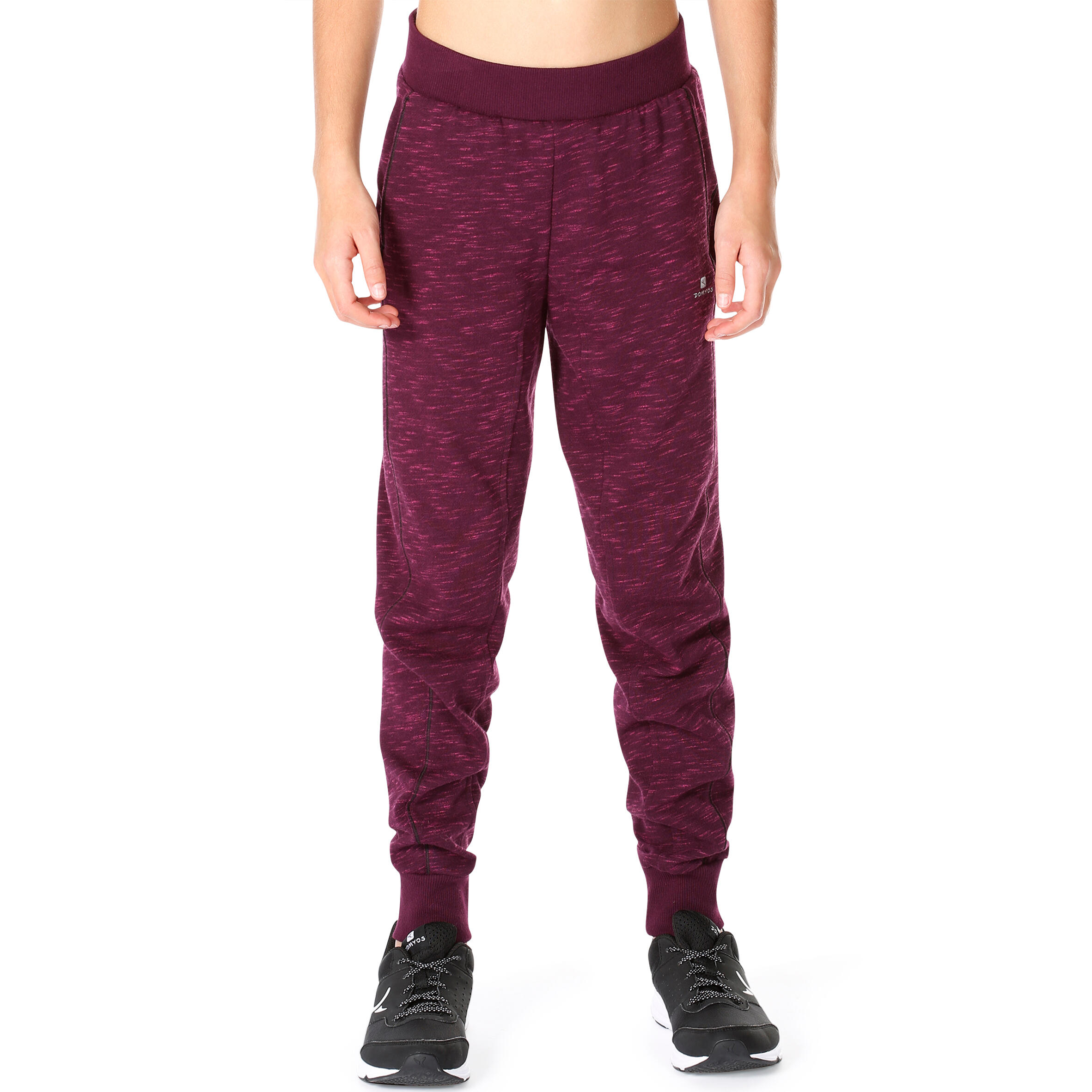 Girls' Gym French Terry Bottoms - Burgundy 2/10