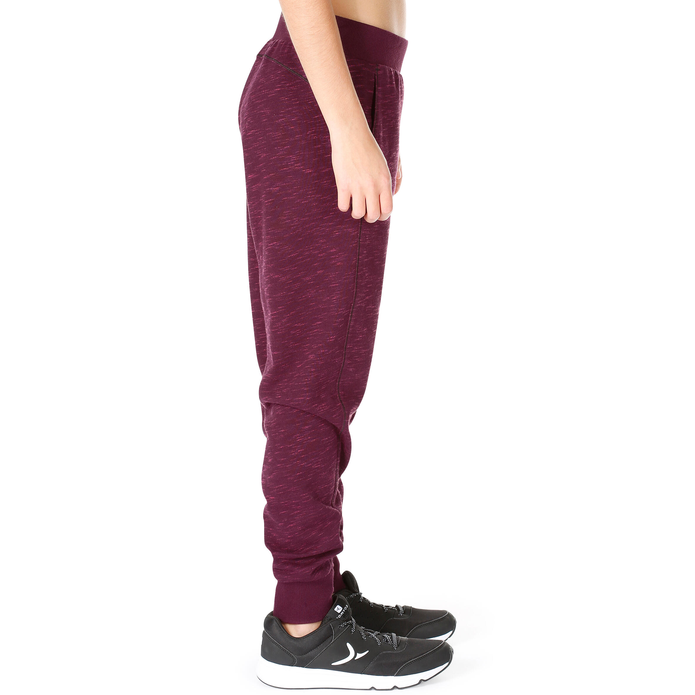 Girls' Gym French Terry Bottoms - Burgundy 3/10