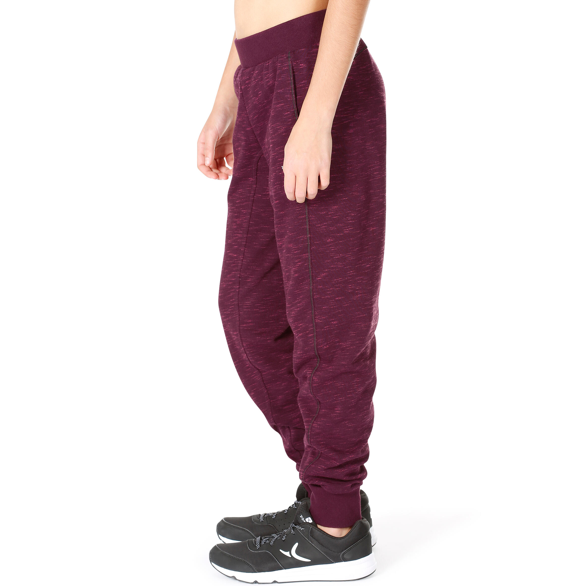 Girls' Gym French Terry Bottoms - Burgundy 5/10