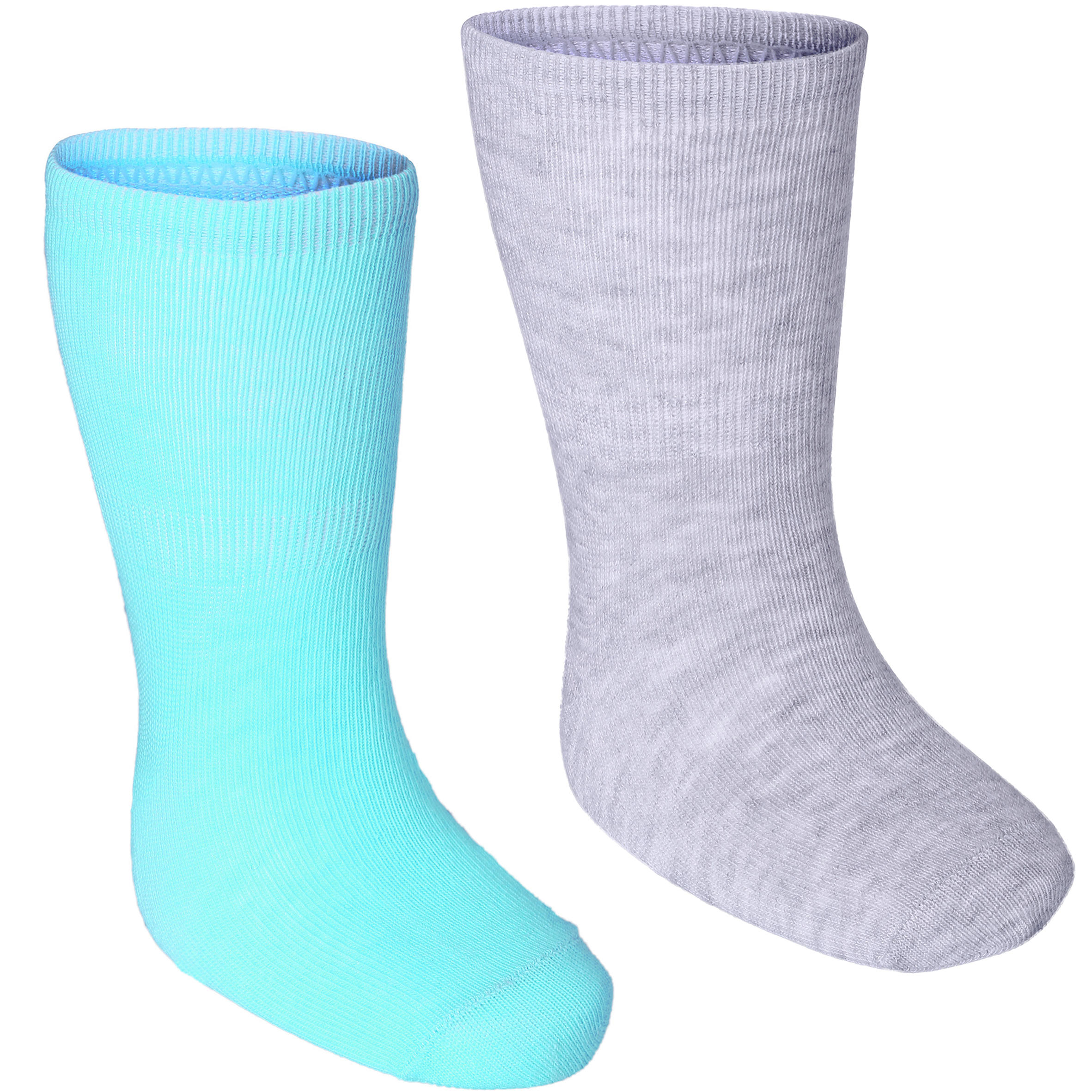 100 Mid Gym Socks Twin-Pack - Light Green/Mottled Grey 1/4