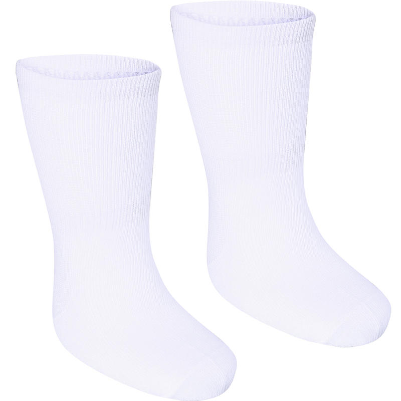 Chaussettes 100 MI-HAUTES LOT DE 2 GYM blanc Chaussettes 100 MI-HAUTES LOT DE 2 GYM blanc
