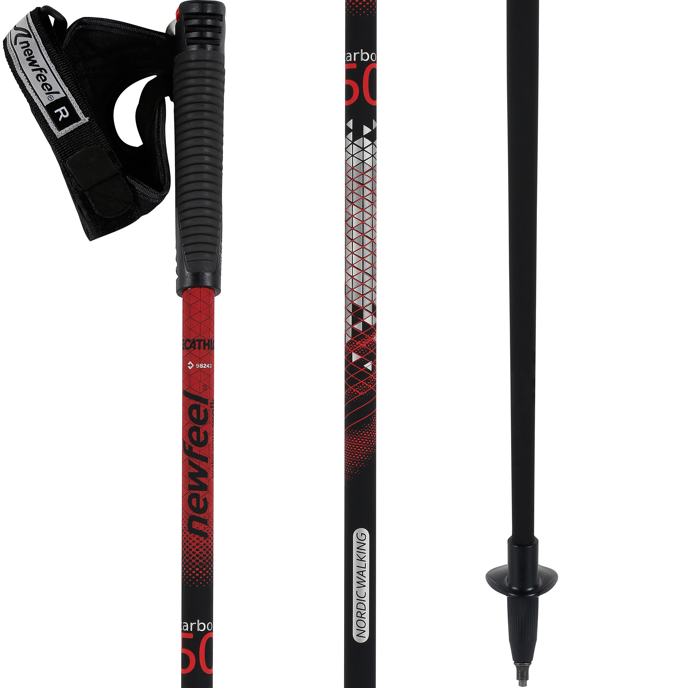 NEWFEEL Nordic walking poles PW P500 - red / black