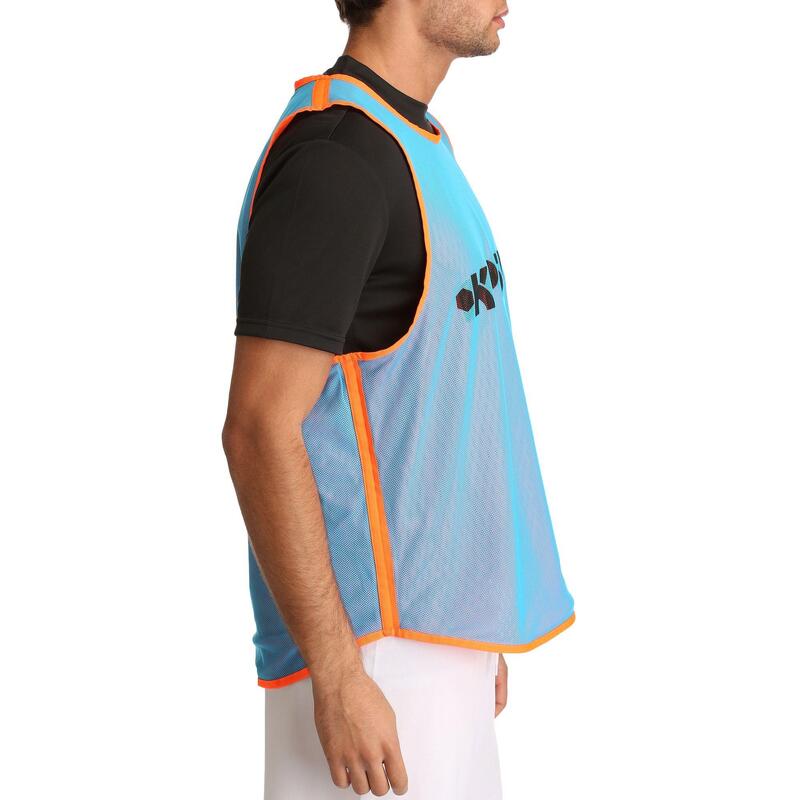 Chasuble réversible rugby bleue orange