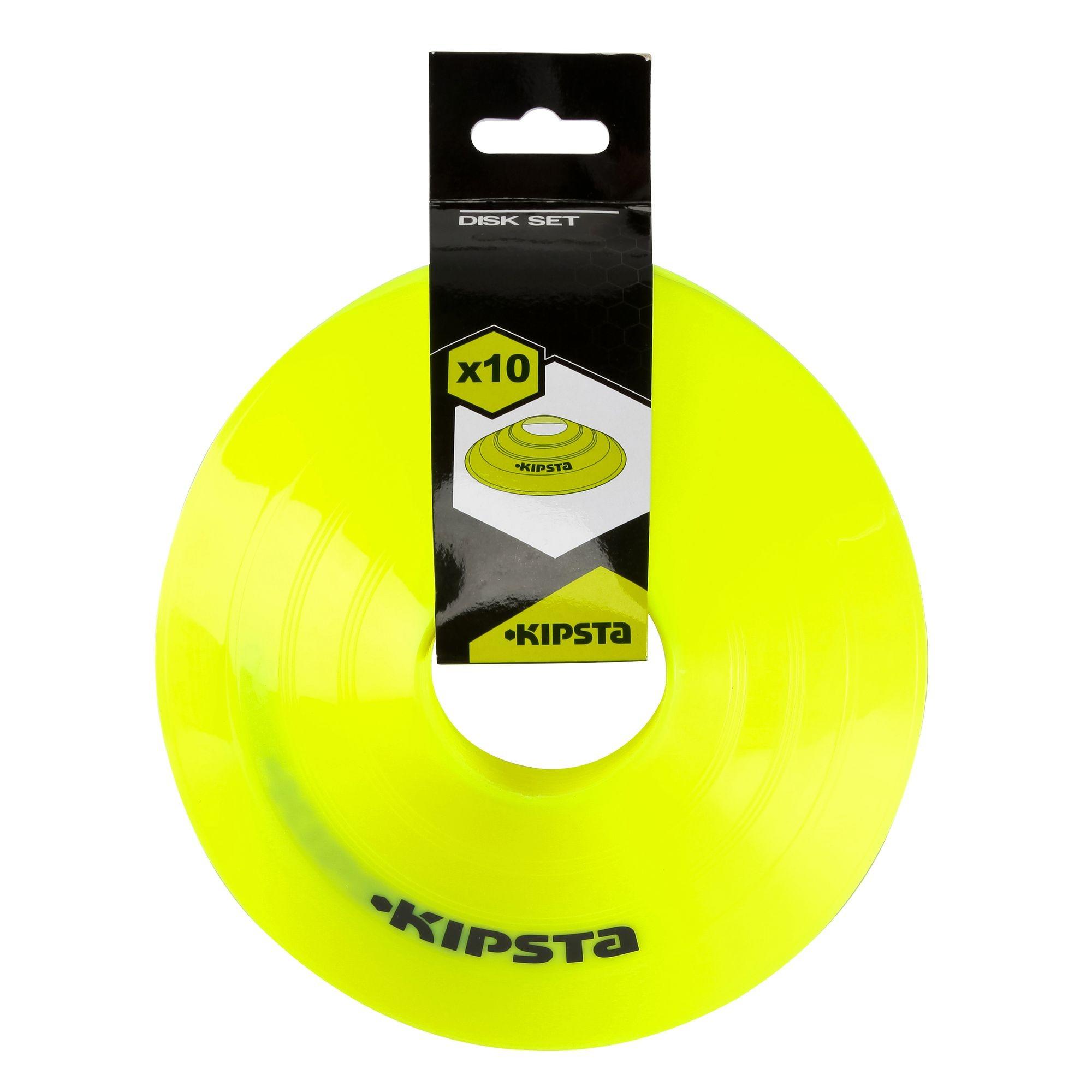 Flat Disc Markers 10-Pack - Neon Yellow 8/18