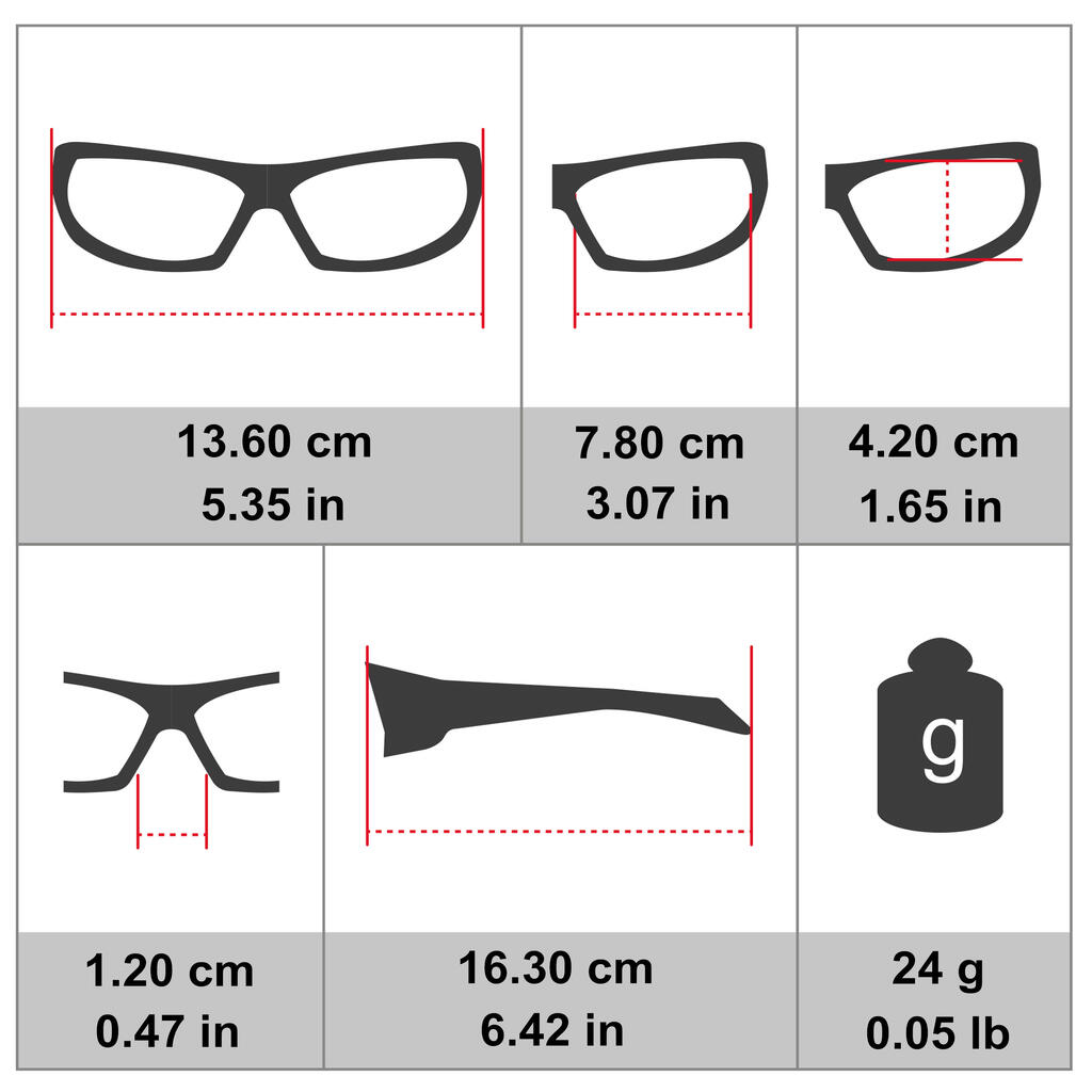 Lunettes de Soleil Vélo Adulte Transparentes Cat. 0 - Orange