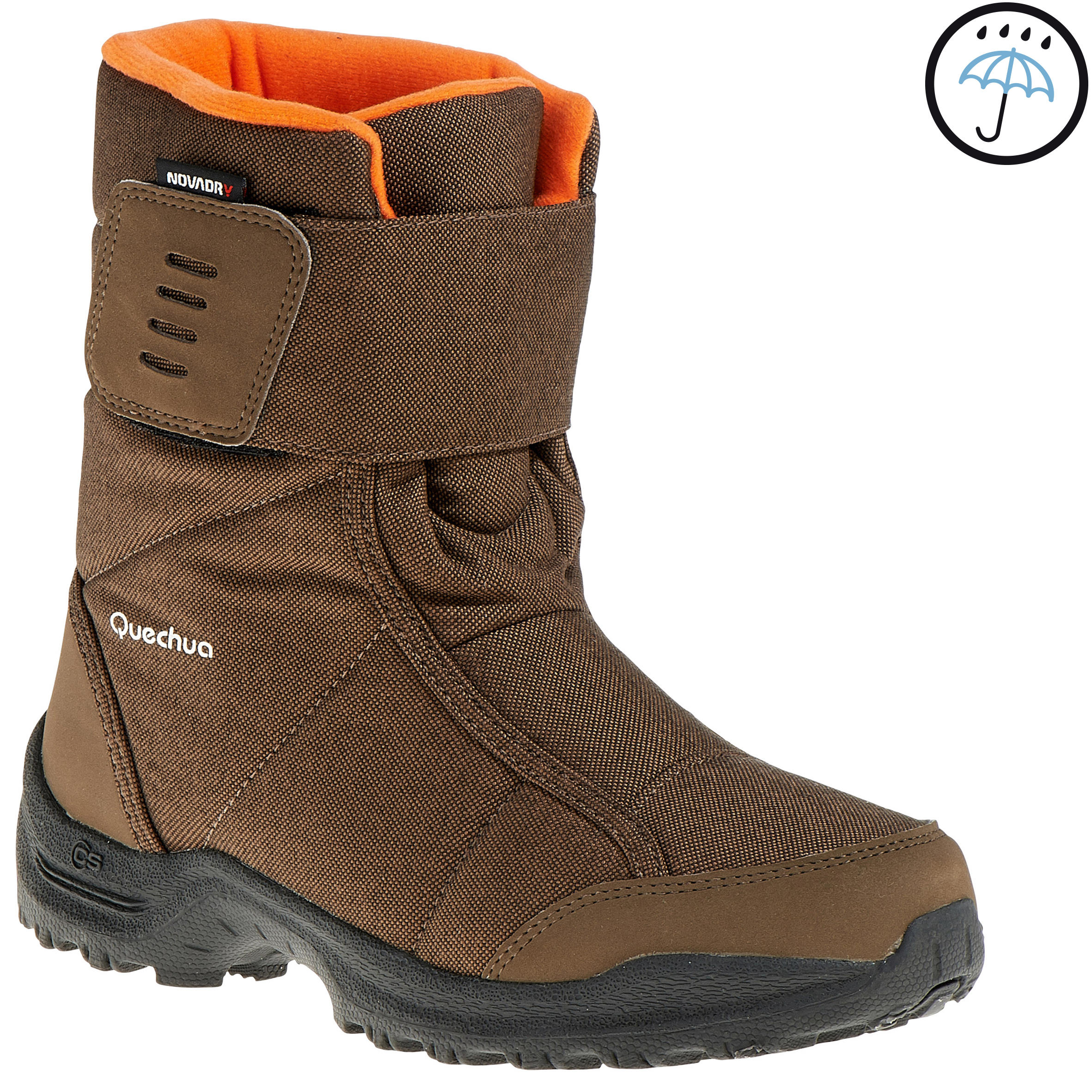 Quechua Arpenaz 100 Warm Novadry Children s hiking boots Brown