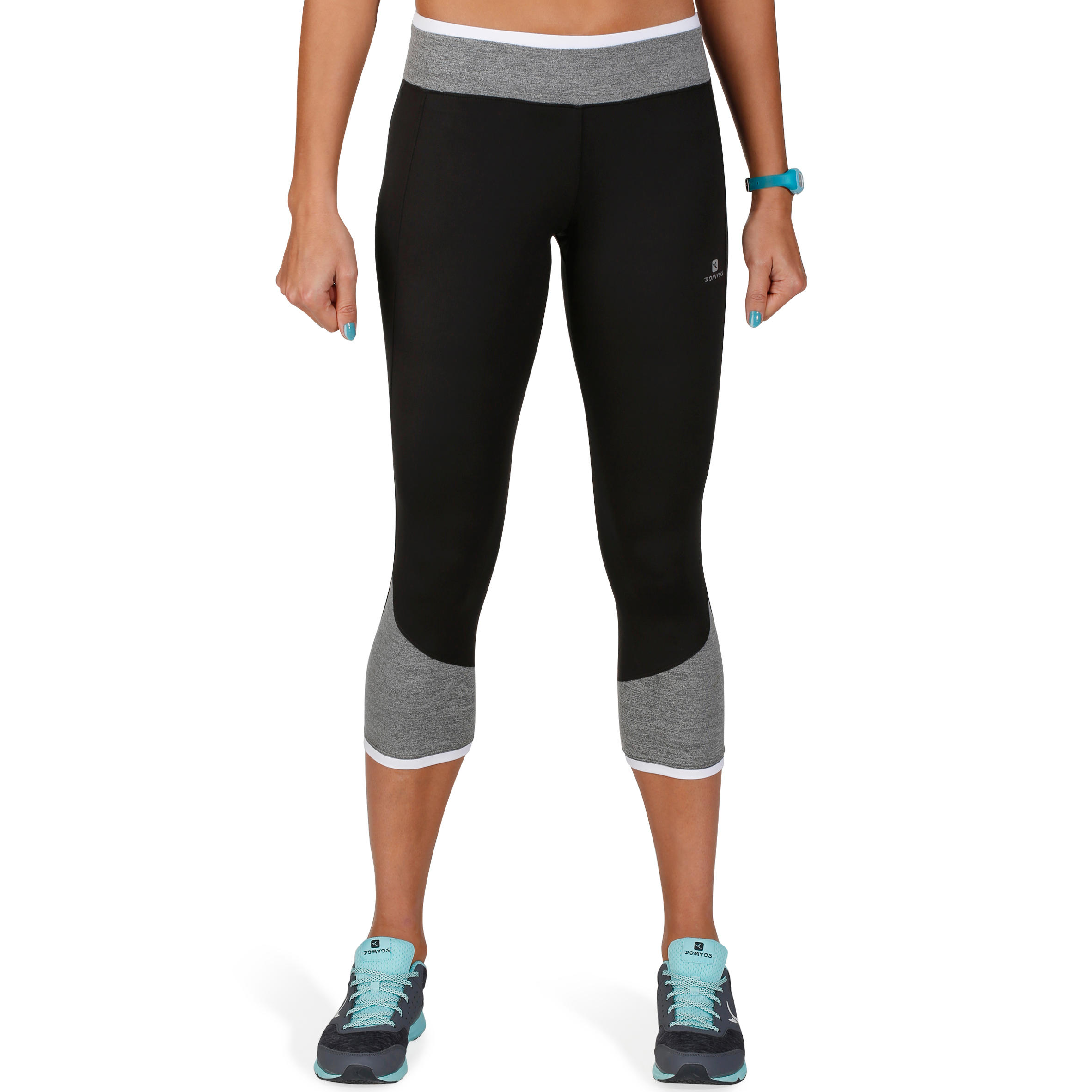 Women's Two-Colour Fitness 7/8 Leggings - Black/White 2/11