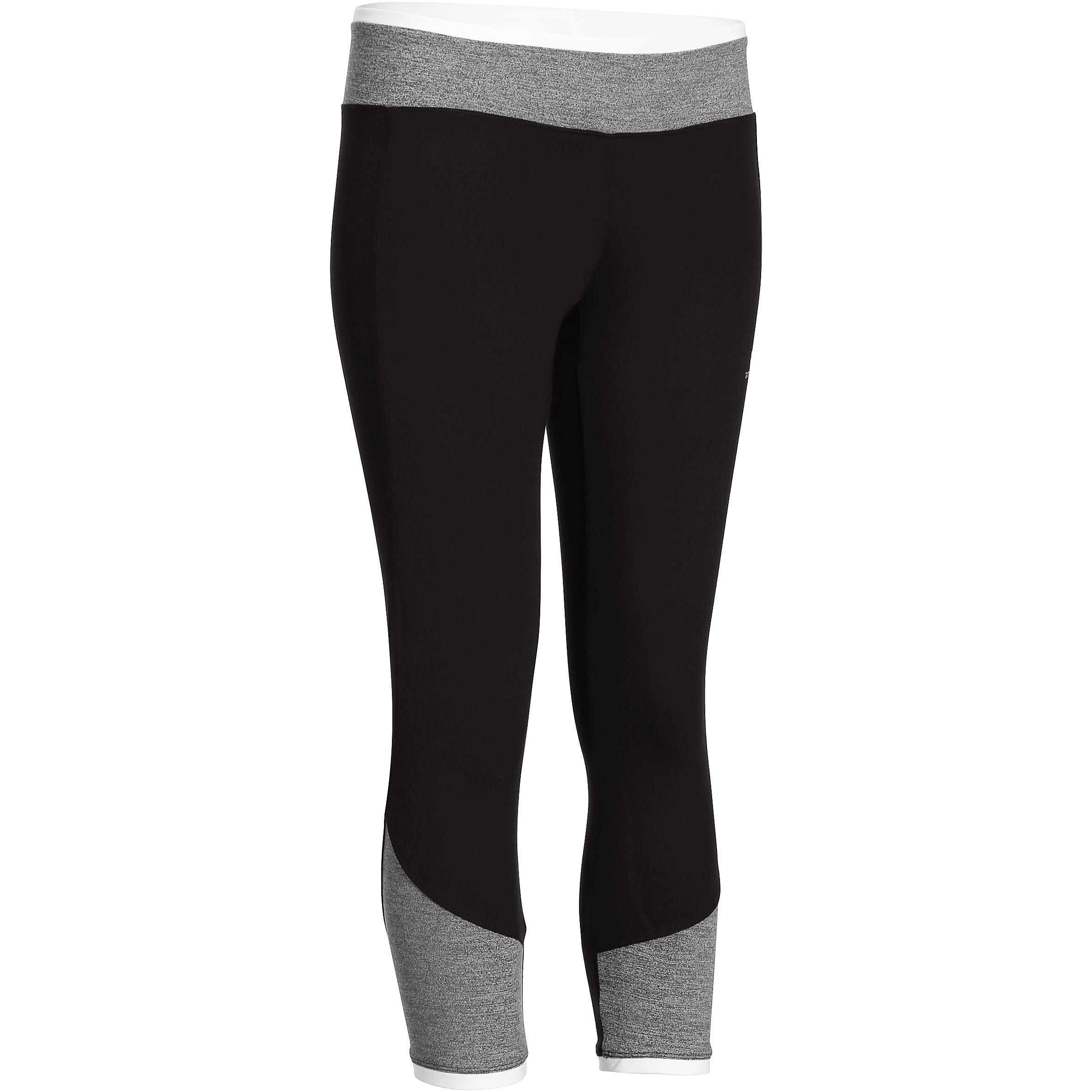 Women's Two-Colour Fitness 7/8 Leggings - Black/White 1/11