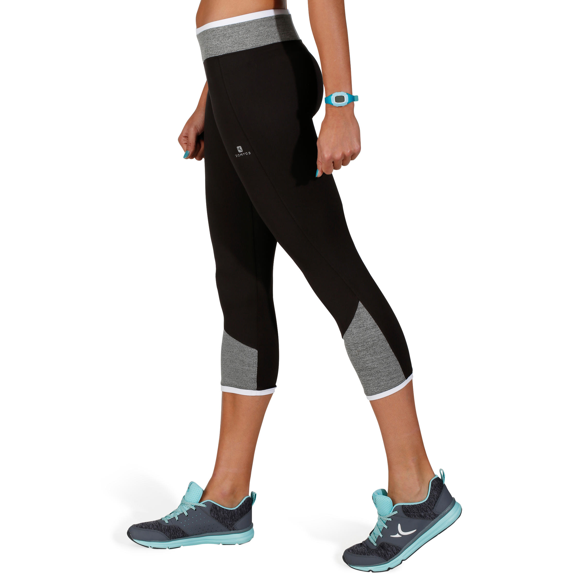 Women's Two-Colour Fitness 7/8 Leggings - Black/White 5/11