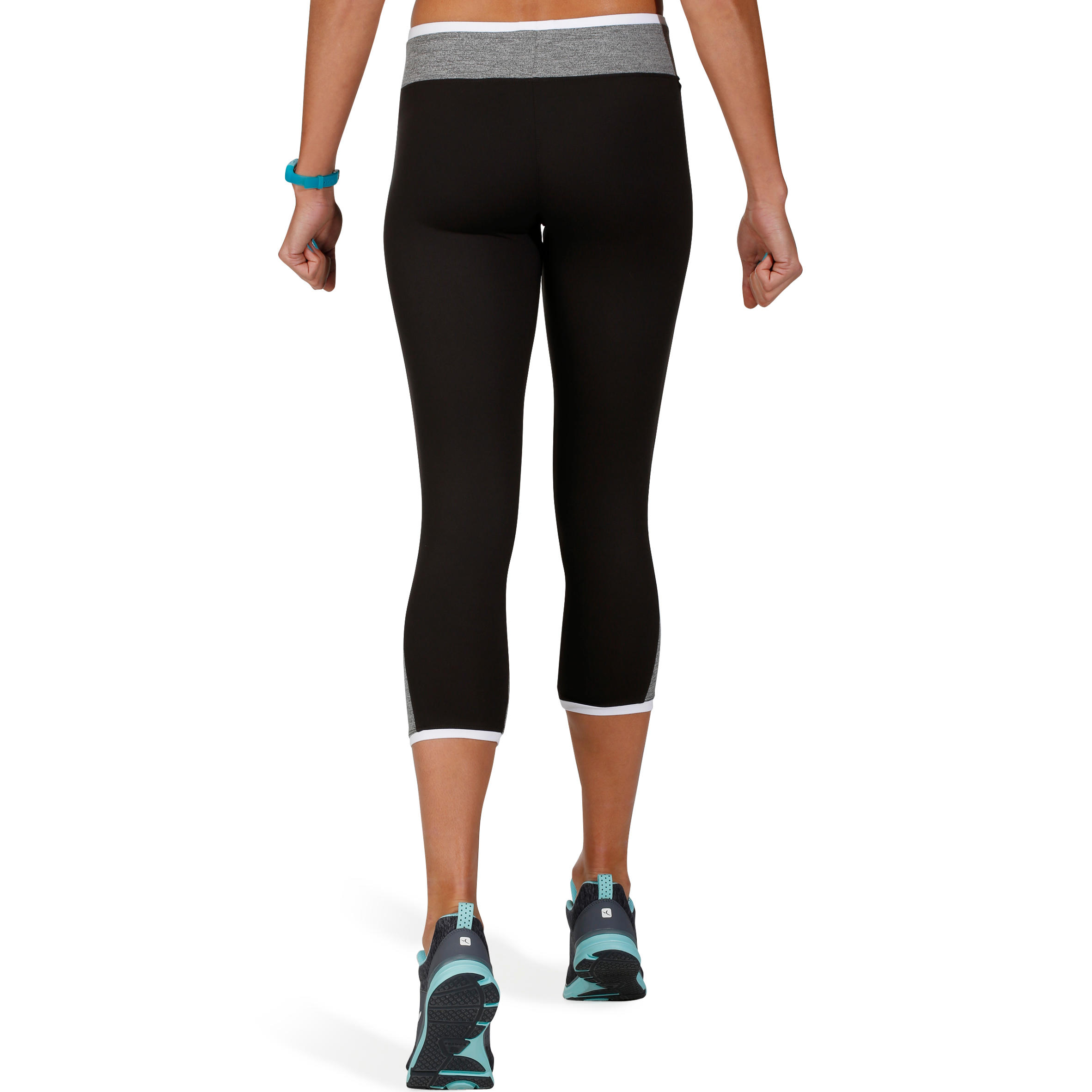 Women's Two-Colour Fitness 7/8 Leggings - Black/White 4/11