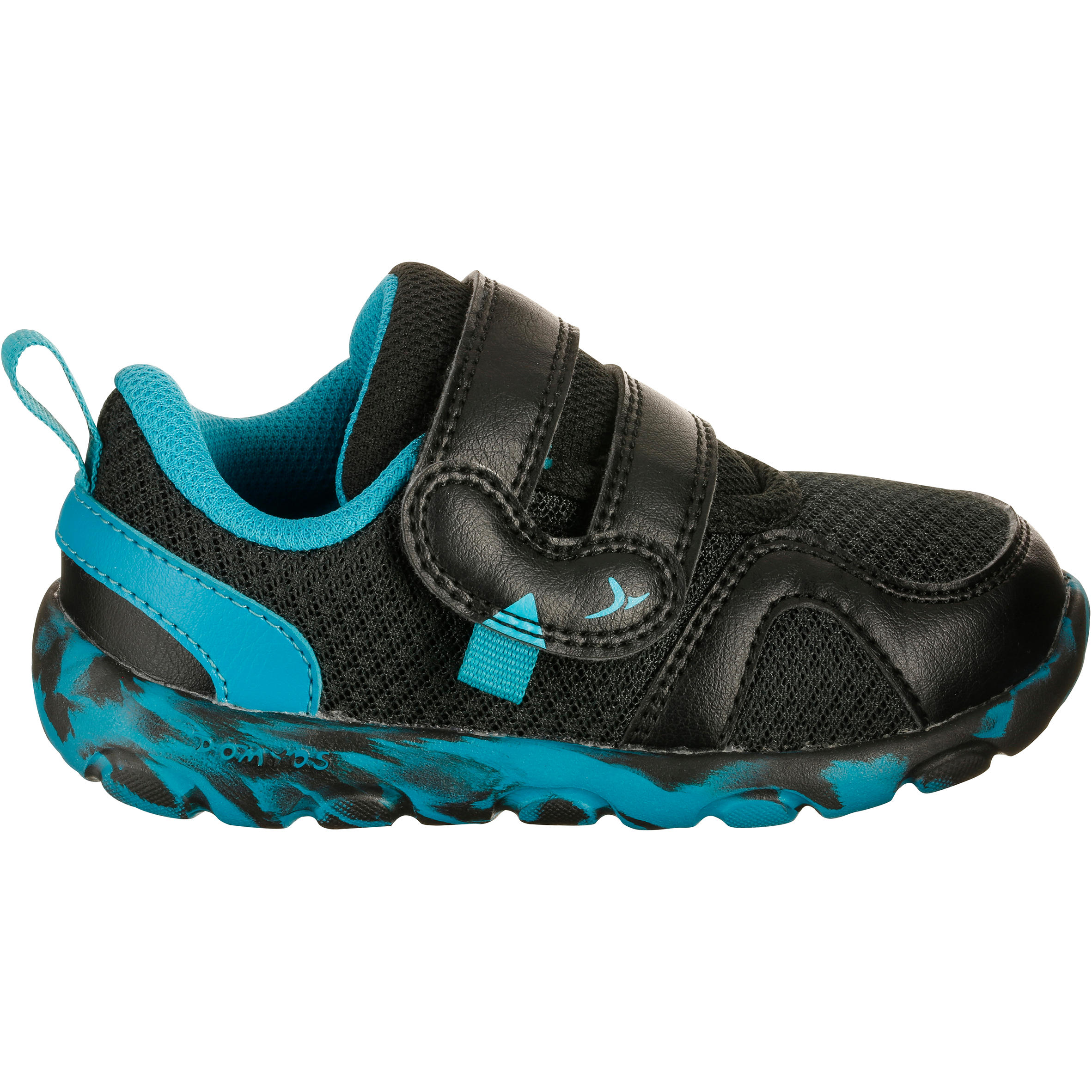 Feasy Light Baby Gym Shoes - Black/Turquoise/Multicoloured Sole 2/18