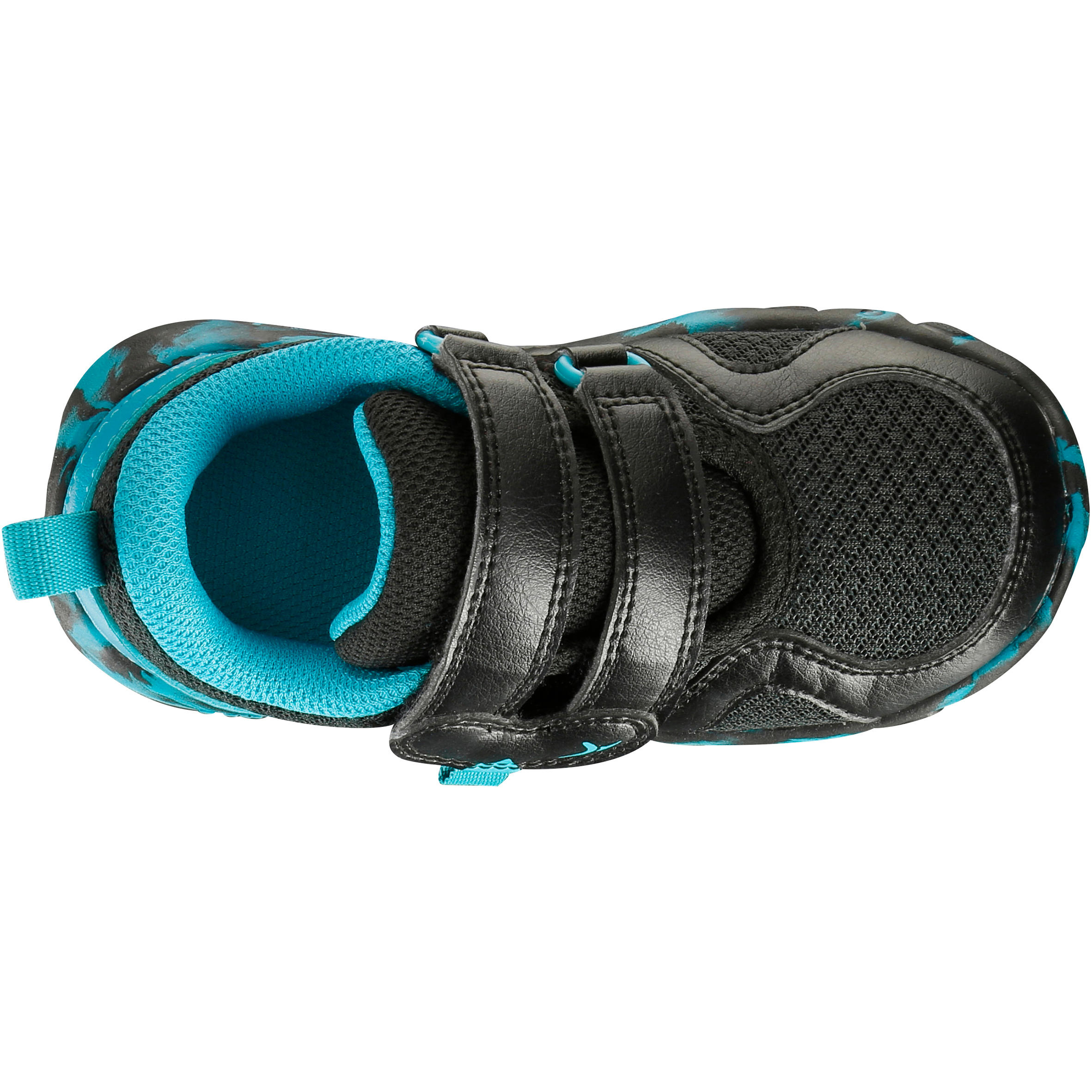 Feasy Light Baby Gym Shoes - Black/Turquoise/Multicoloured Sole 5/18