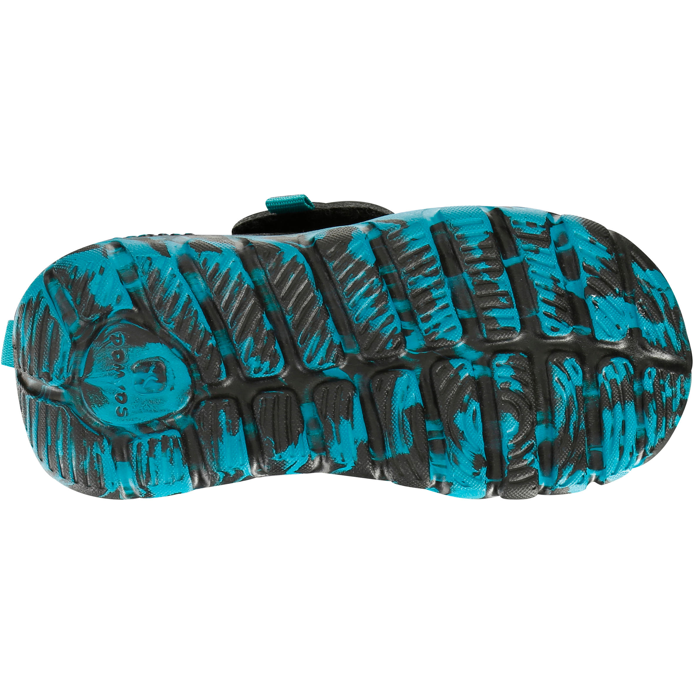 Feasy Light Baby Gym Shoes - Black/Turquoise/Multicoloured Sole 6/18