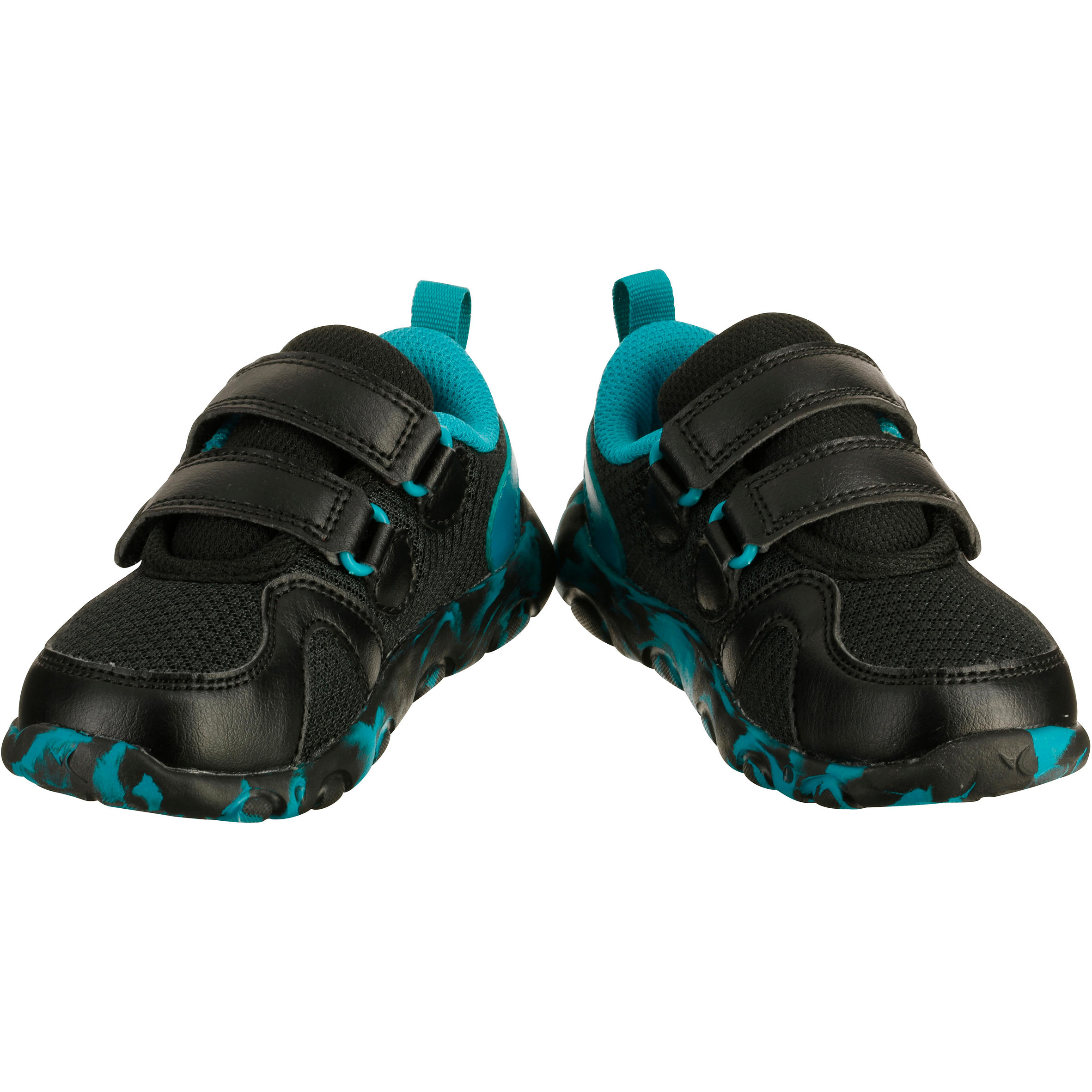 Feasy Light Baby Gym Shoes - Black/Turquoise/Multicoloured Sole 8/18